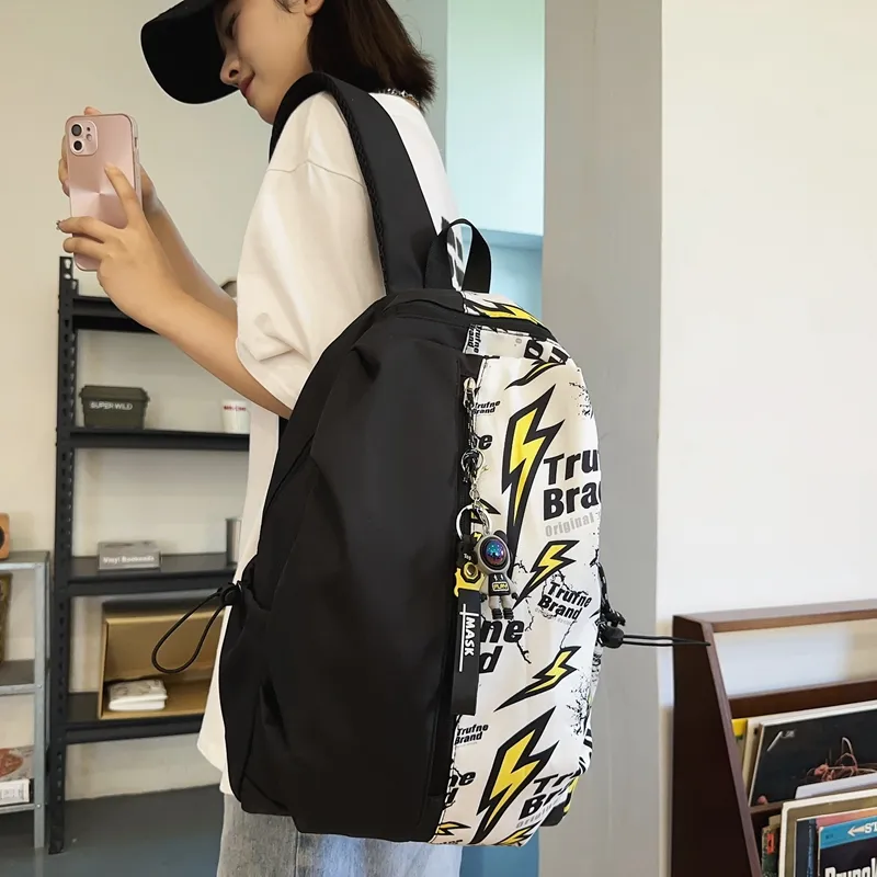 Vack Nylon Backpack Regular Unisex White/Red/Green/Blue-3