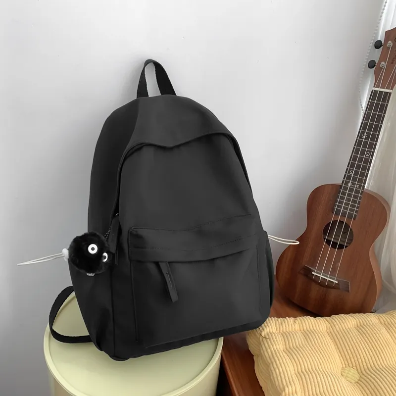 Vack Nylon Backpack Unisex Black/Red/Yellow/Blue/Pink-1