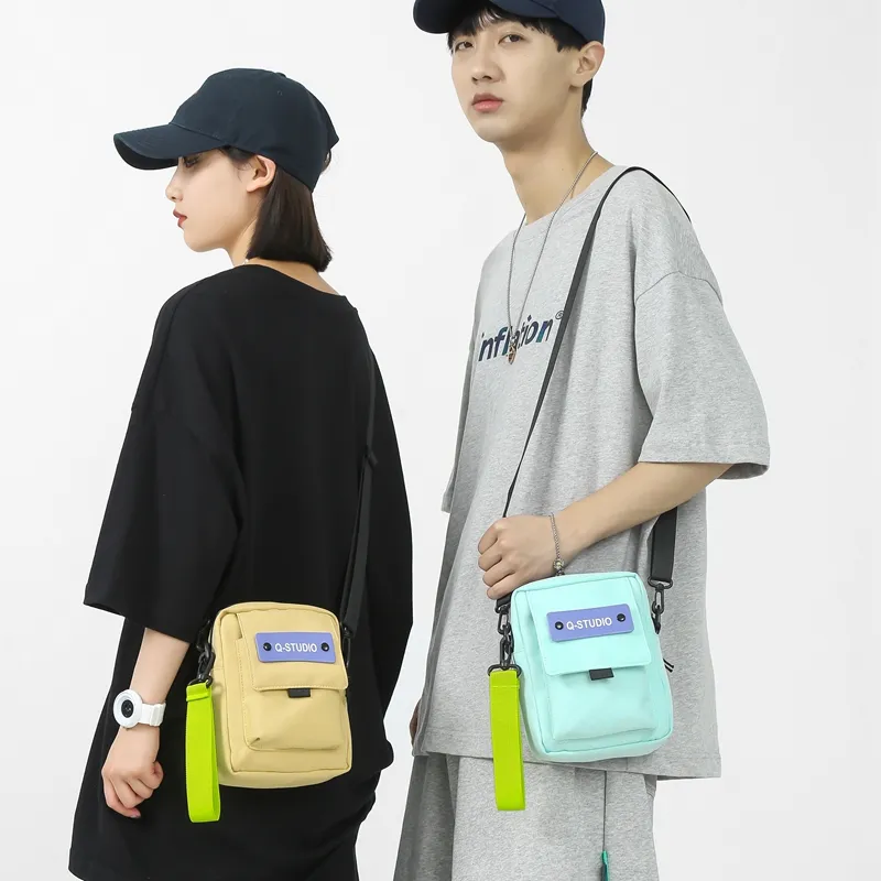 Vack Nylon Crossbody Bag Regular Unisex White/Black/Khaki/Blue/Green-11