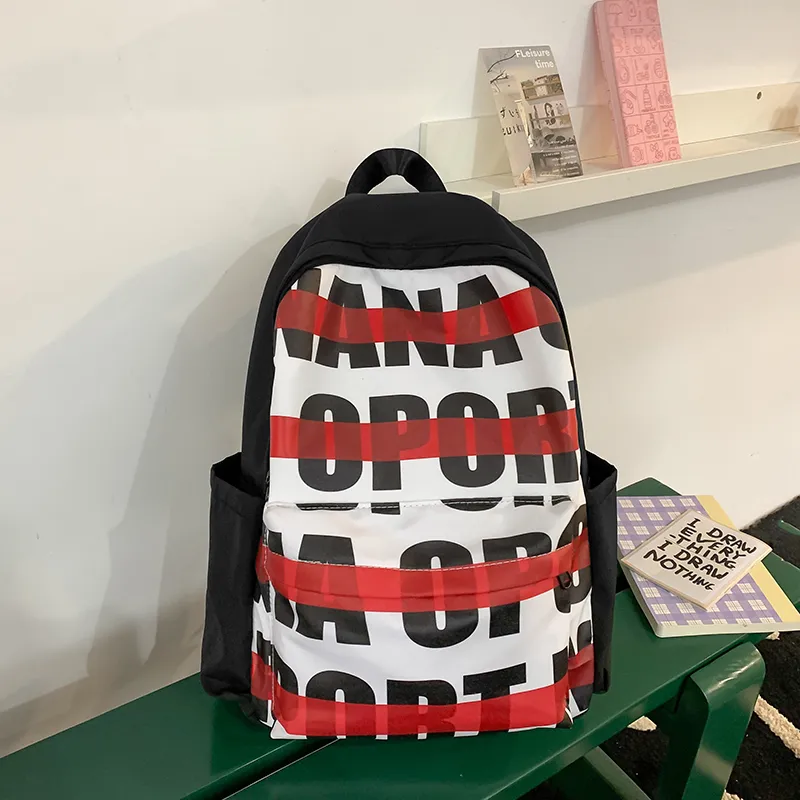 Vack Nylon Backpack Unisex Black Purple/Black Red/Black Green/Black Blue-6