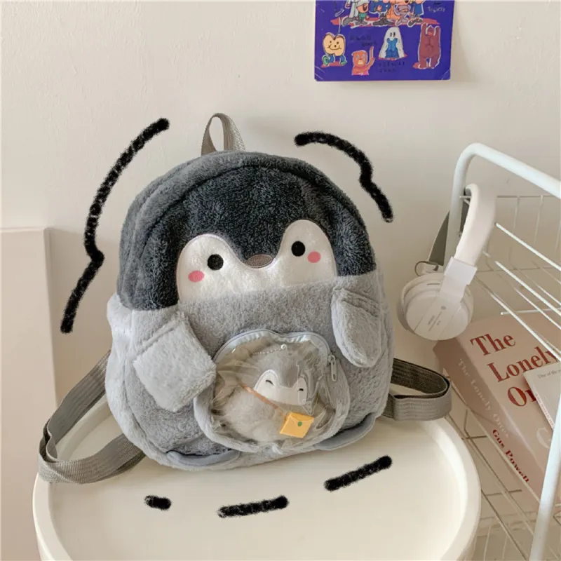 Vack Plush Backpack Unisex Gray-1