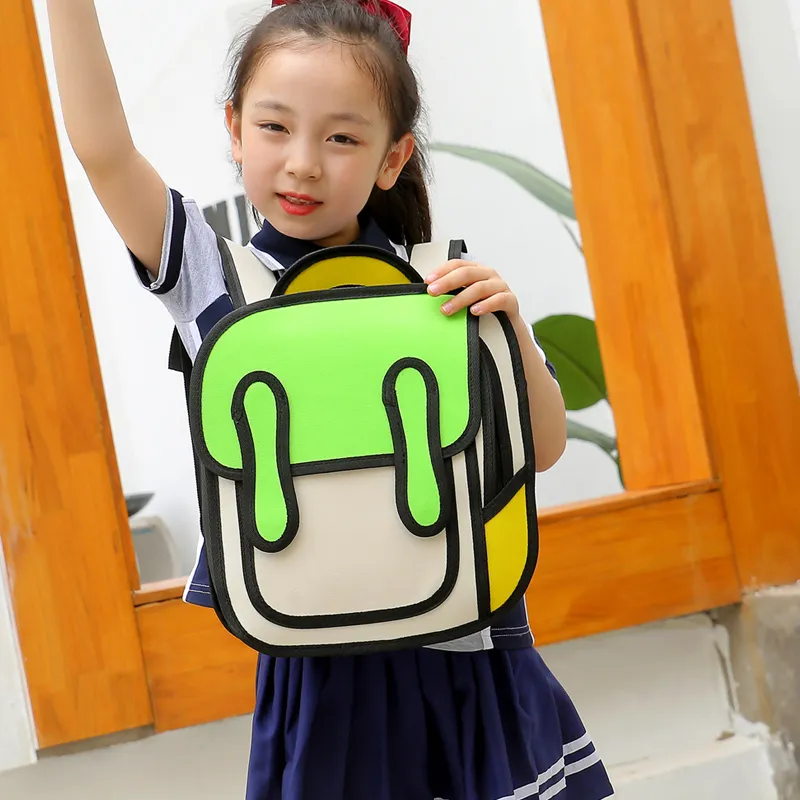 Vack Nylon Backpack Unisex Red/Green/Blue-6