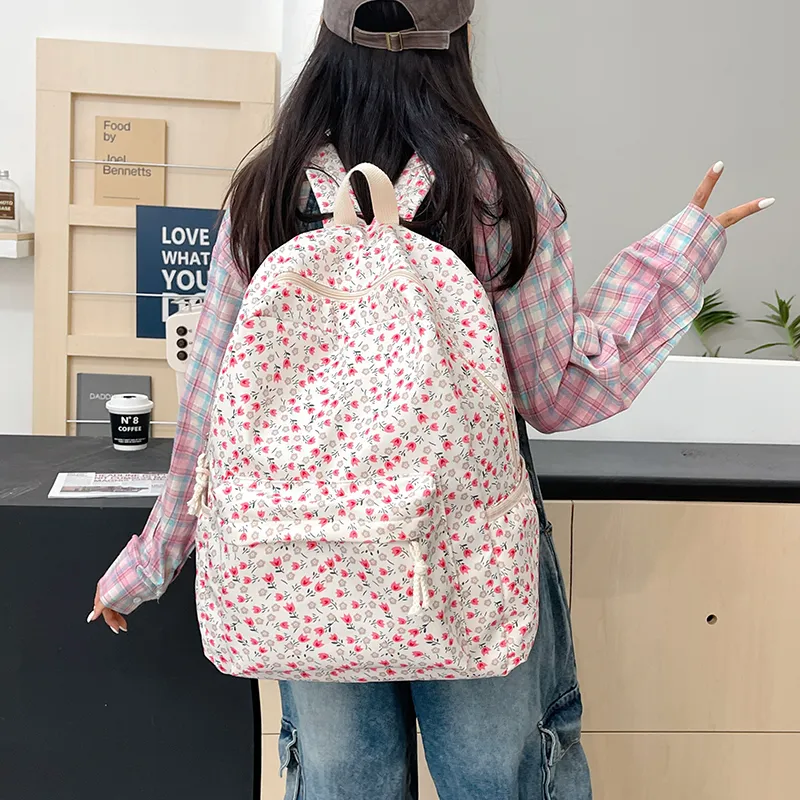 Vack Nylon Backpack Regular Unisex Black/Pink/Purple/Yellow-7