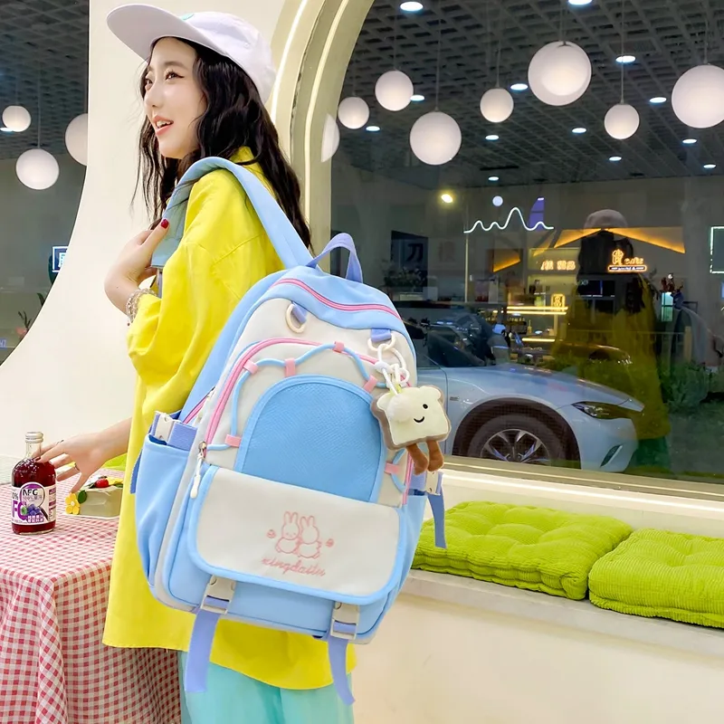 Vack Nylon Backpack Unisex Multicolor-12