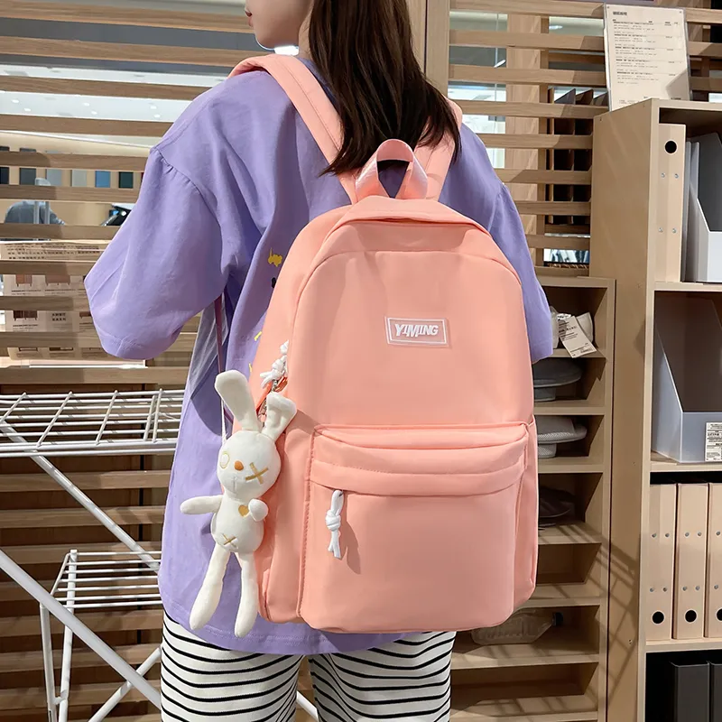 Vack Nylon Backpack Unisex White/Black/Green/Blue/Pink-19