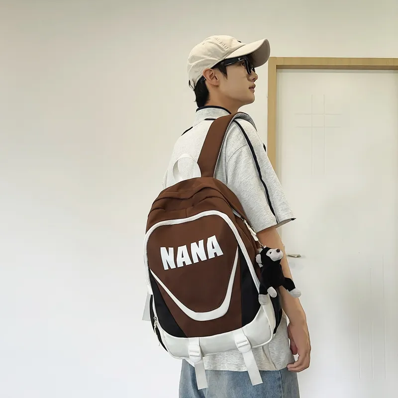 Vack Nylon Backpack Regular Unisex Black/Red/Blue/Brown-17