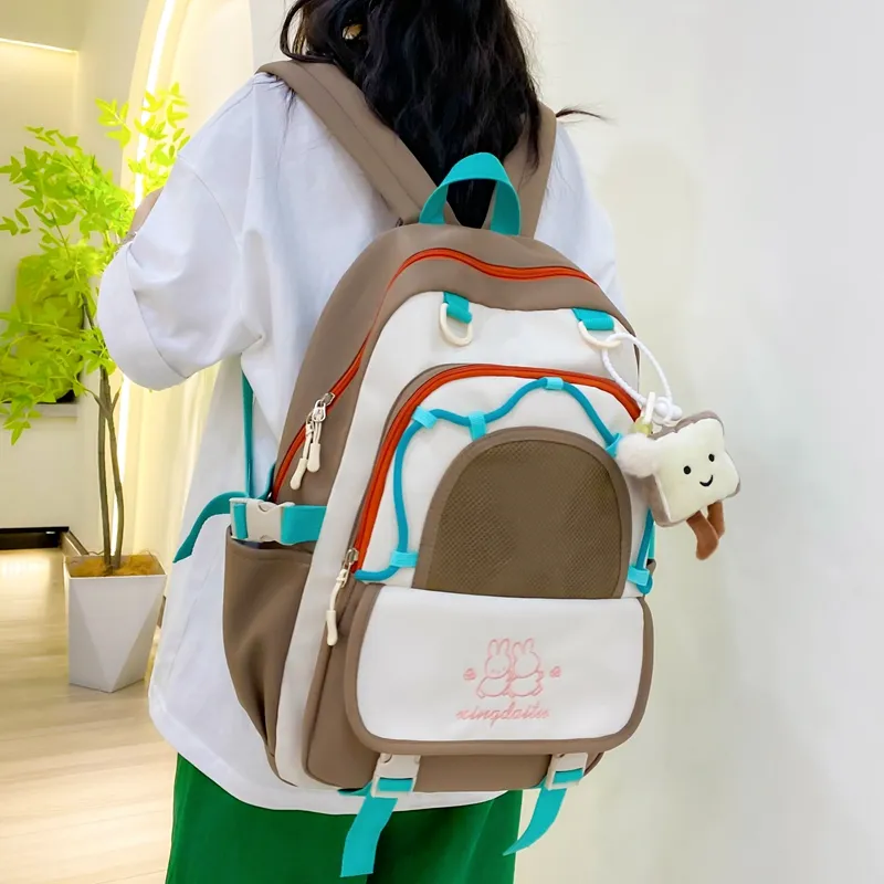 Vack Nylon Backpack Unisex Multicolor-16