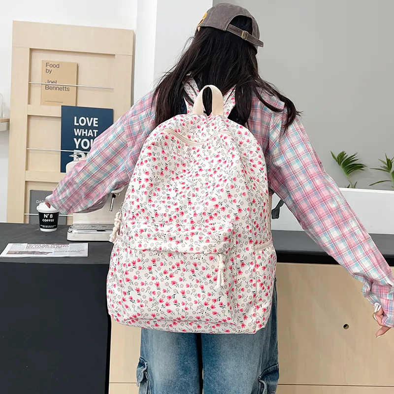 Vack Nylon Backpack Regular Unisex Black/Pink/Purple/Yellow-6