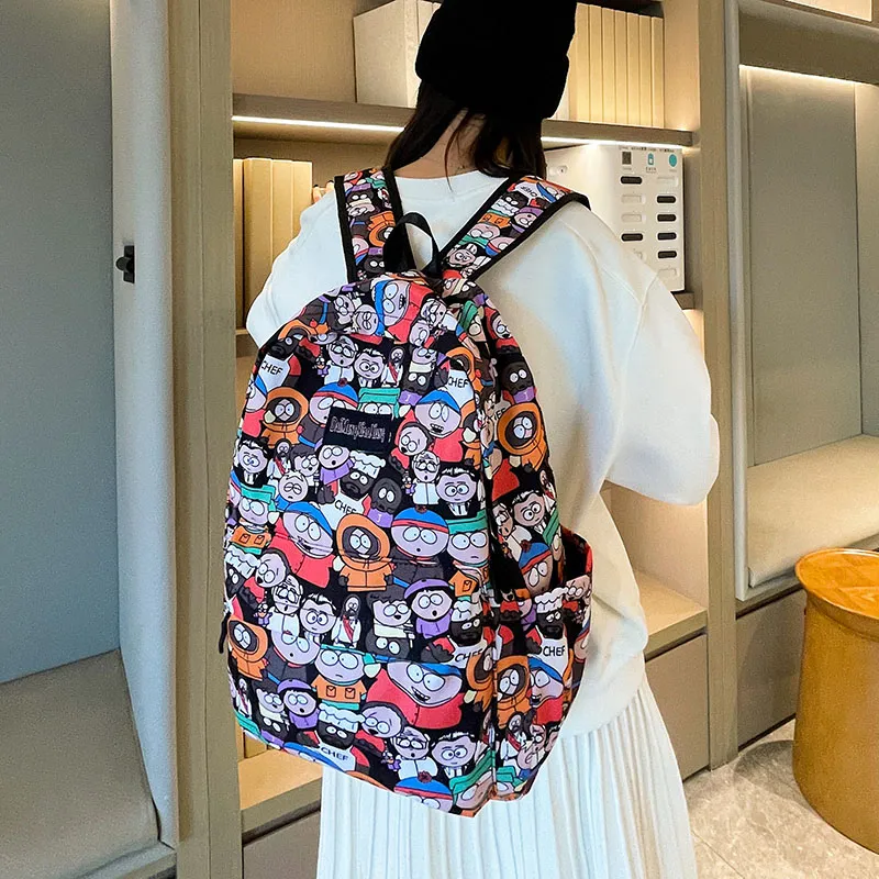 Vack Nylon Backpack Unisex Cartoon Character/Explosion Letter-5