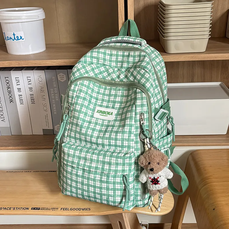 Vack Nylon Backpack Regular Unisex Red Green/Orange/Green Blue-12