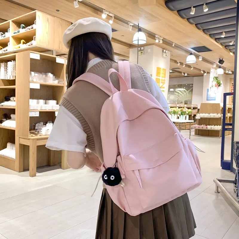 Vack Nylon Backpack Unisex Black/Red/Yellow/Blue/Pink-20
