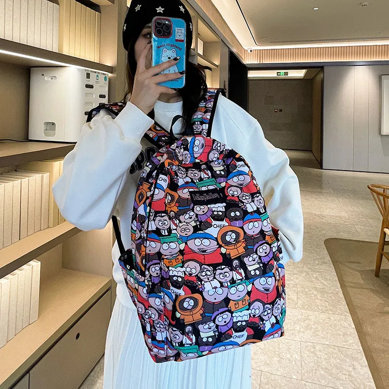 Vack Nylon Backpack Unisex Cartoon Character/Explosion Letter-4