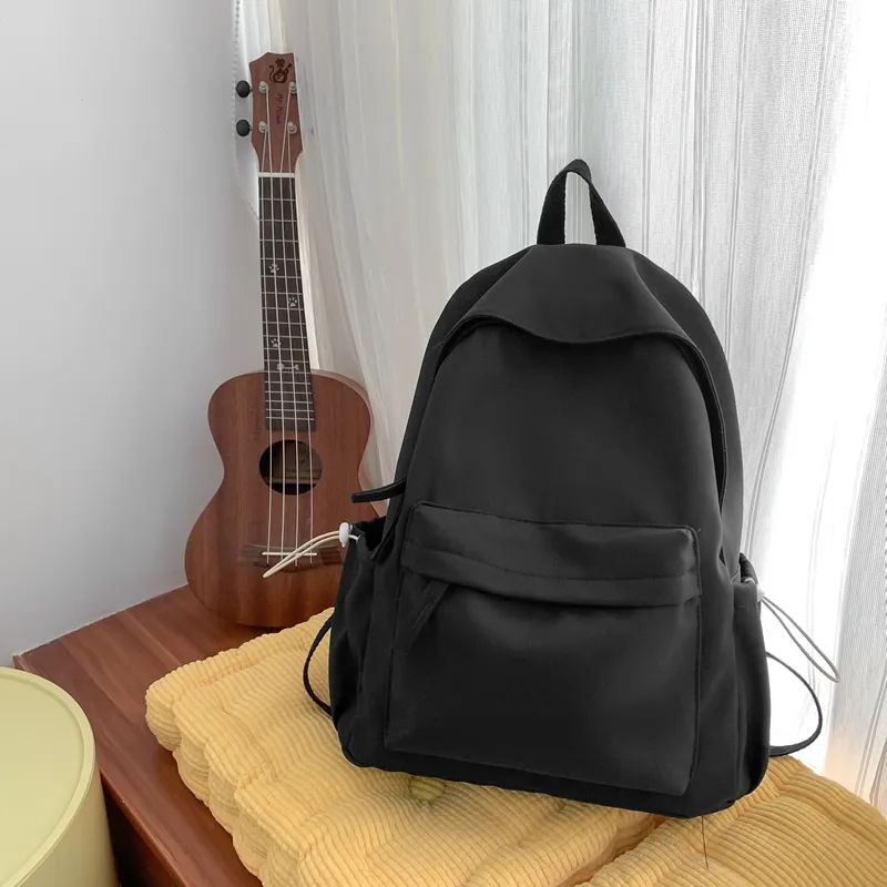 Vack Nylon Backpack Unisex Black/Red/Yellow/Blue/Pink-2