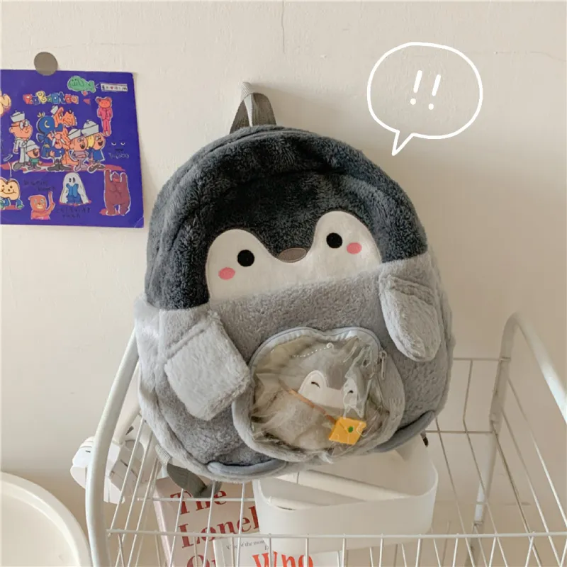 Vack Plush Backpack Unisex Gray-4