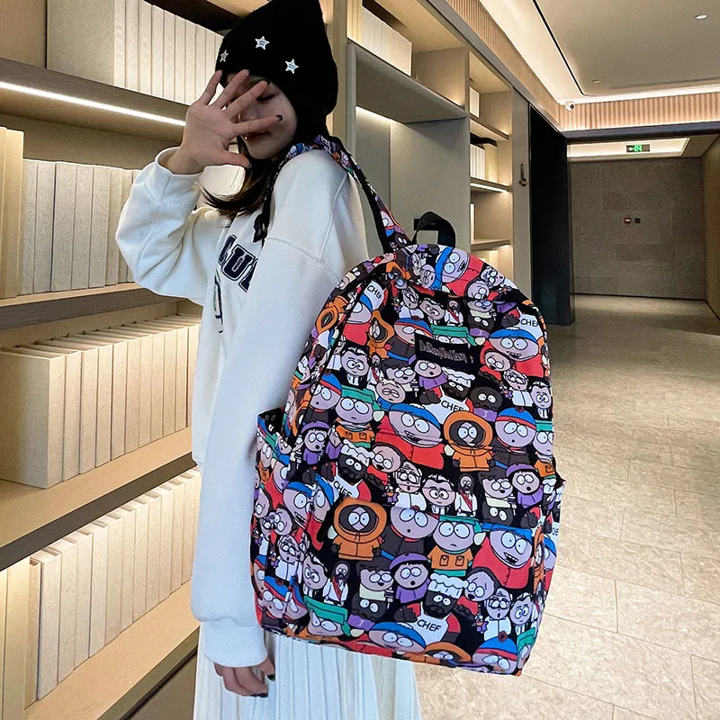Vack Nylon Backpack Unisex Cartoon Character/Explosion Letter-3