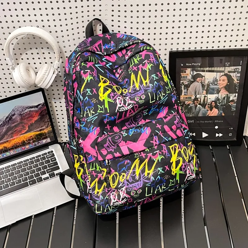 Vack Oxford Backpack Unisex Black/Purple/Blue-6