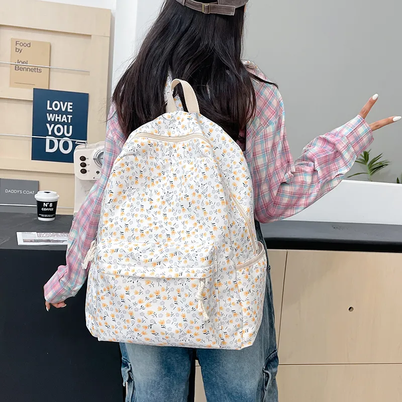 Vack Nylon Backpack Regular Unisex Black/Pink/Purple/Yellow-16