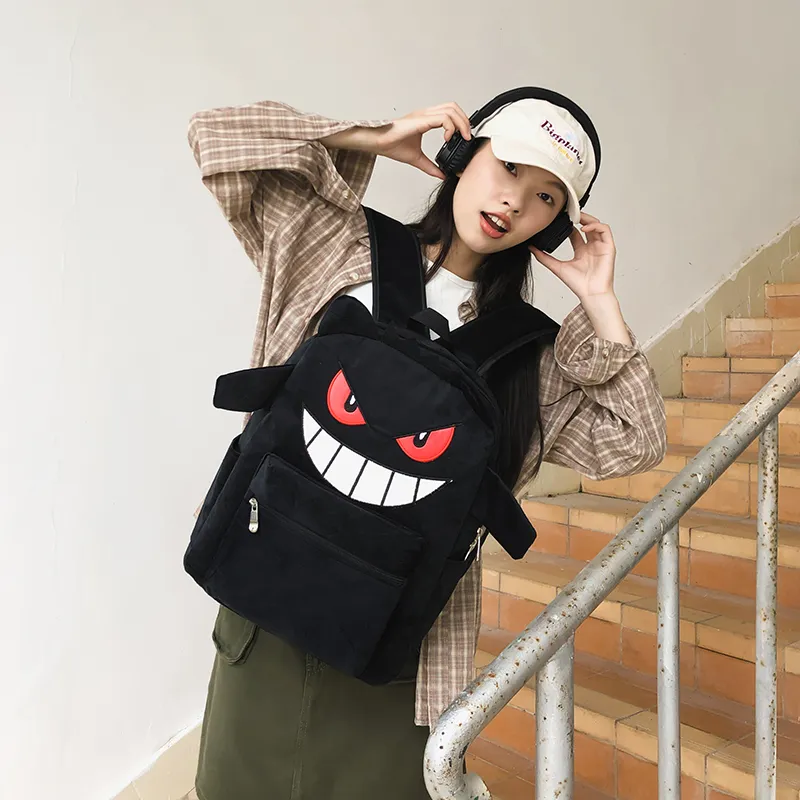 Vack Plush Backpack Unisex Black-2