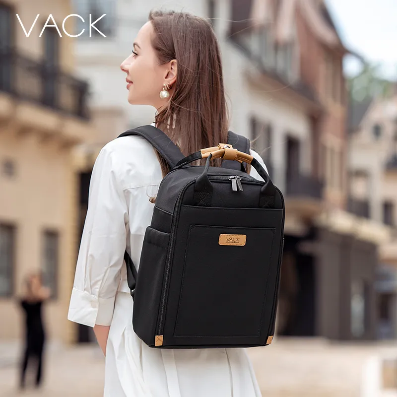 Vack Cotton Backpack Unisex Charcoal Black/Ivory White/Smoke Gray-1