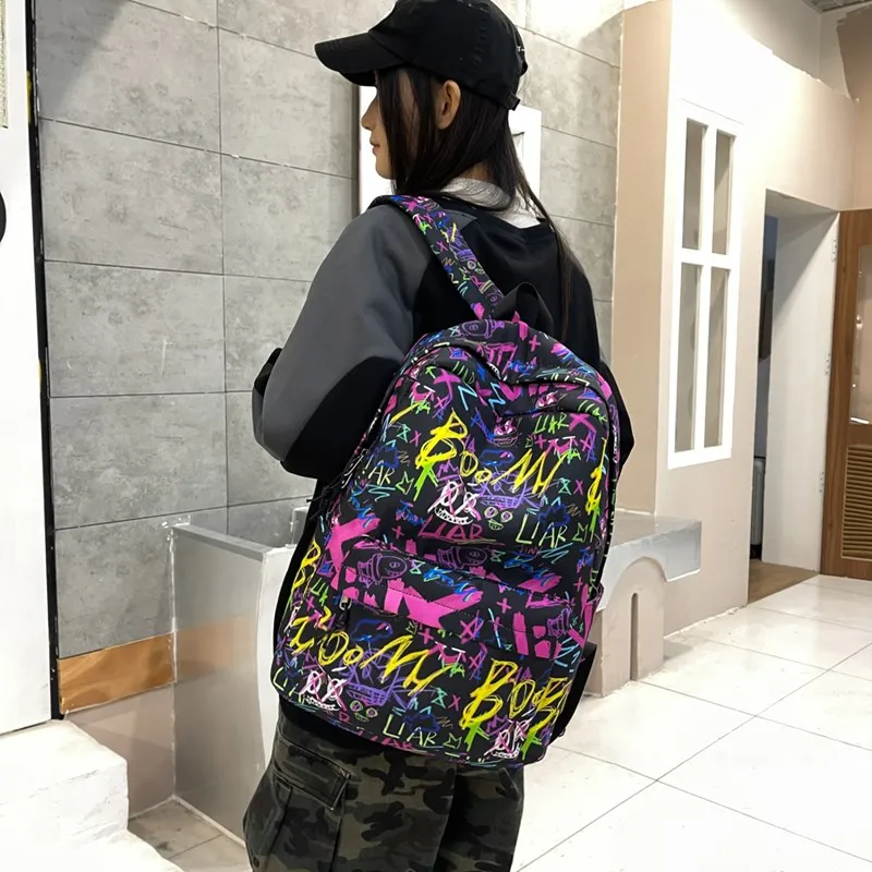 Vack Oxford Backpack Unisex Black/Purple/Blue-10
