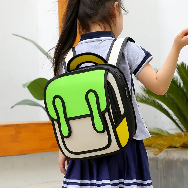 Vack Nylon Backpack Unisex Red/Green/Blue-7