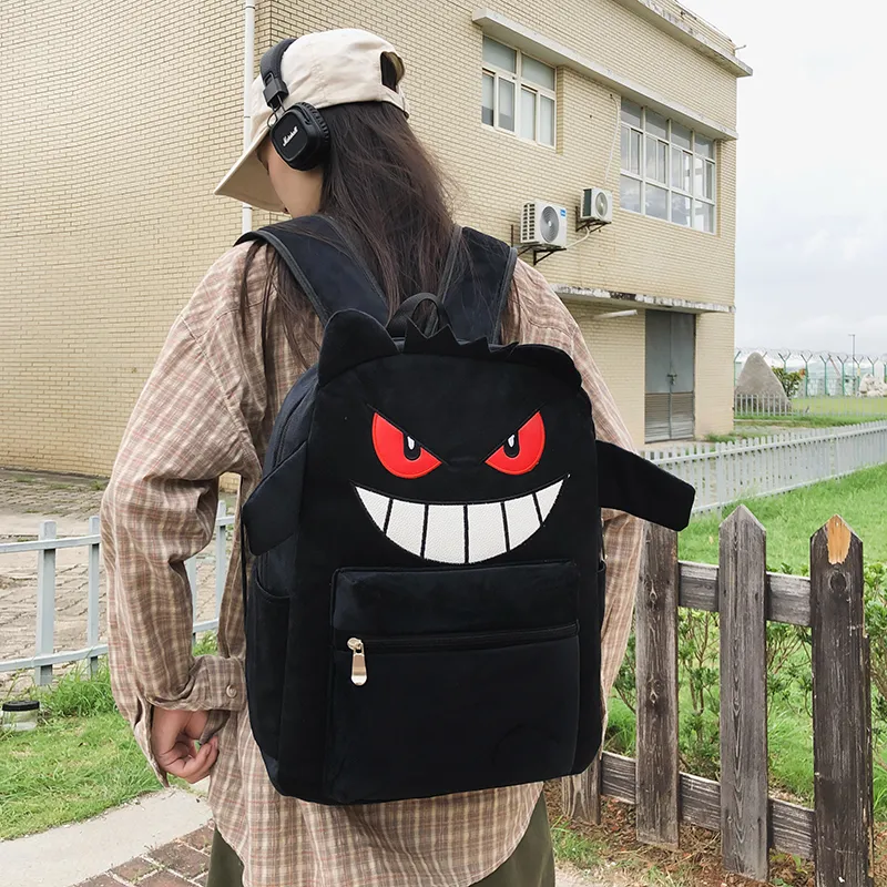 Vack Plush Backpack Unisex Black-3