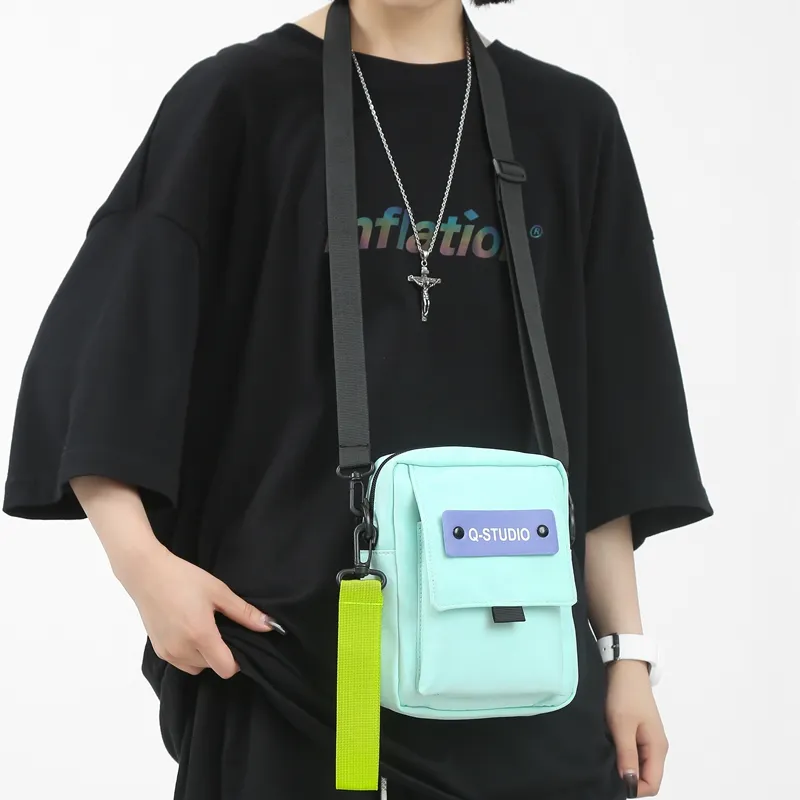 Vack Nylon Crossbody Bag Regular Unisex White/Black/Khaki/Blue/Green-17