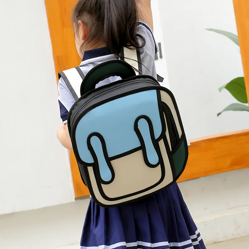 Vack Nylon Backpack Unisex Red/Green/Blue-12