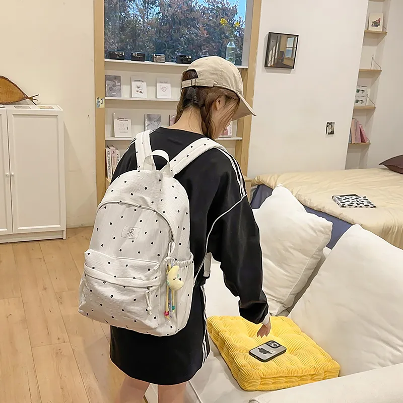 Vack Nylon Backpack Unisex White/Black-2
