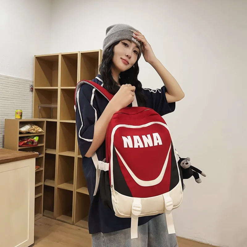 Vack Nylon Backpack Regular Unisex Black/Red/Blue/Brown-7