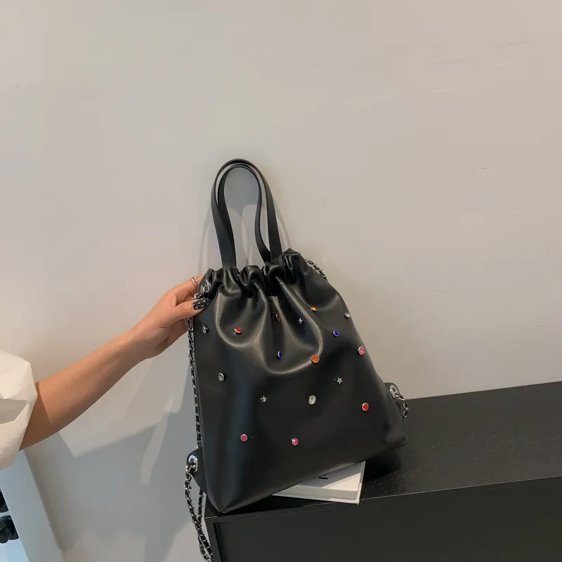 Vack PU Backpack Women's Ecru/Black/Silver-10