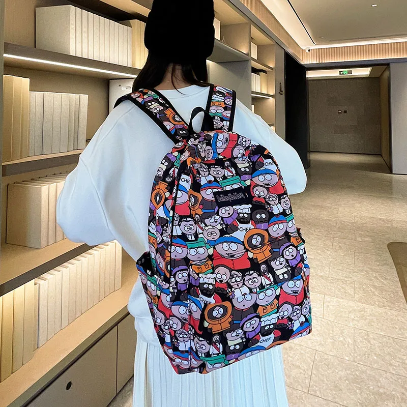 Vack Nylon Backpack Unisex Cartoon Character/Explosion Letter-1