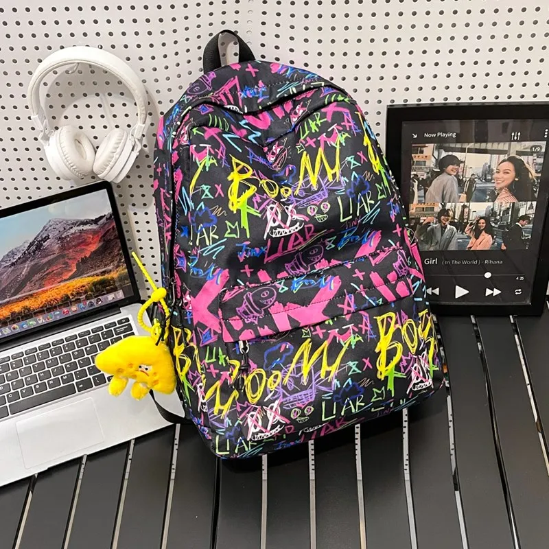 Vack Oxford Backpack Unisex Black/Purple/Blue-7