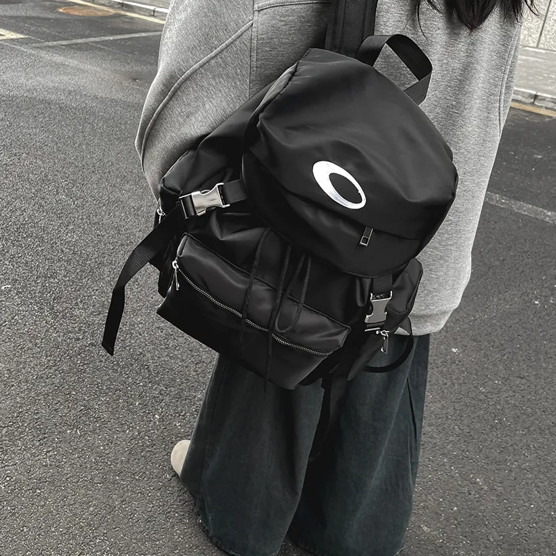 Vack Nylon Backpack Unisex Black-3