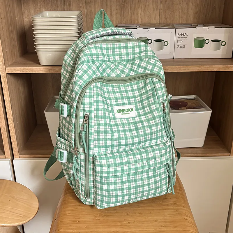 Vack Nylon Backpack Regular Unisex Red Green/Orange/Green Blue-11