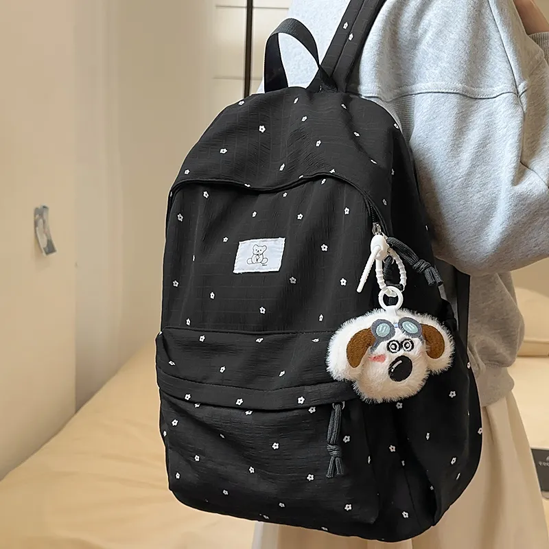 Vack Nylon Backpack Unisex White/Black-7