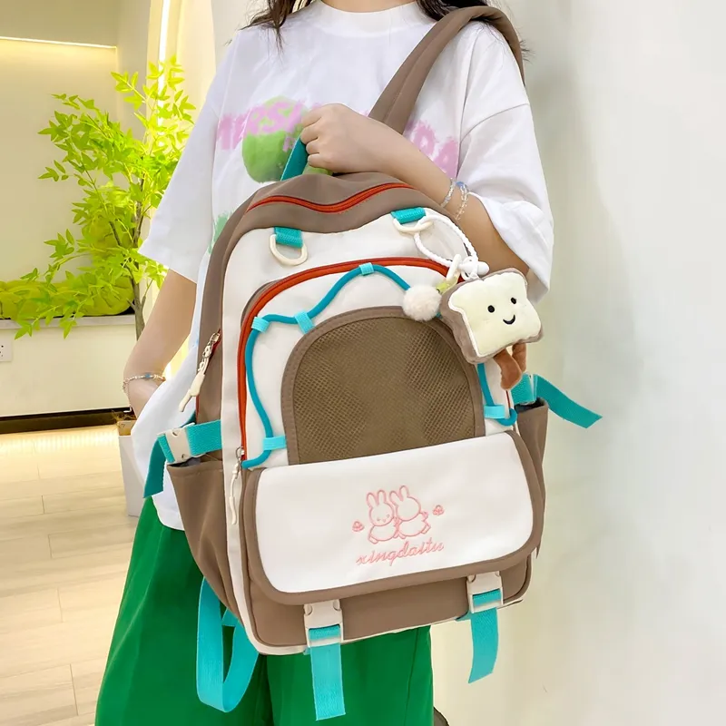 Vack Nylon Backpack Unisex Multicolor-19