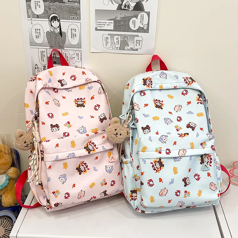 Vack Nylon Backpack Unisex White/Black/Pink/Blue-18