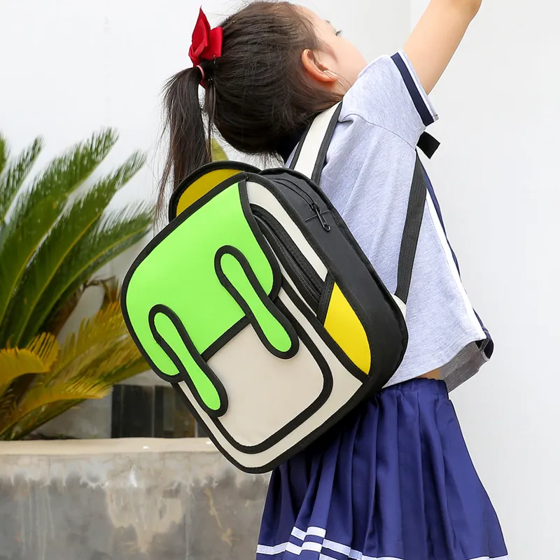 Vack Nylon Backpack Unisex Red/Green/Blue-8