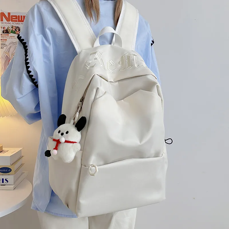 Vack Nylon Backpack Unisex Ecru/Silver/Black/Red/Blue-7