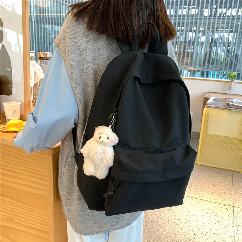 Vack Canvas Backpack Unisex White/Black/Blue-8