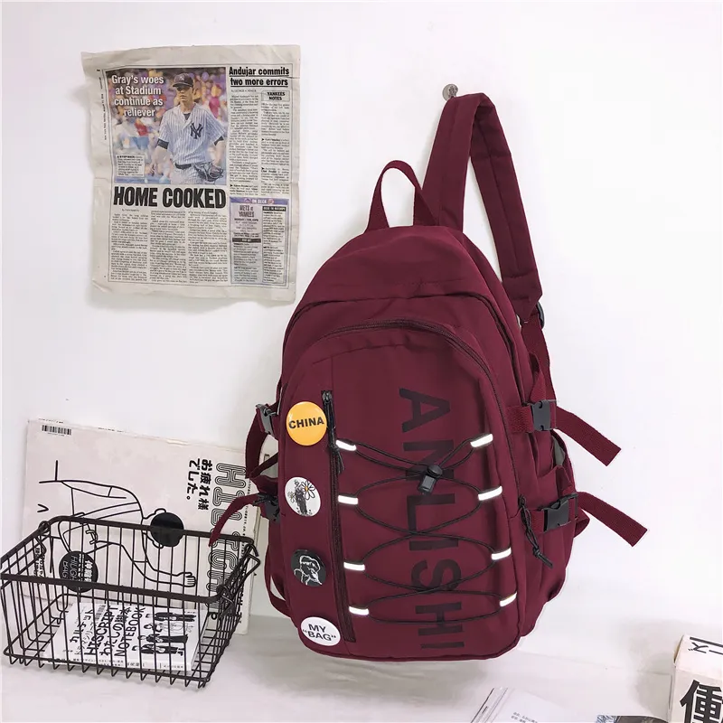 Vack Nylon Backpack Unisex Multicolor-12