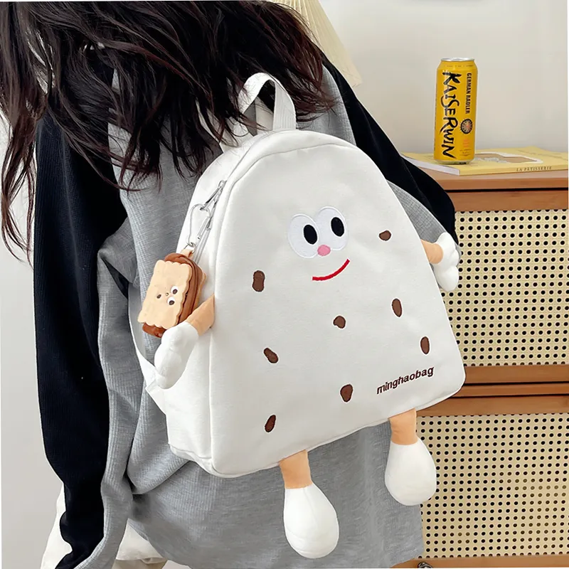 Vack Canvas Backpack Unisex White/Yellow/Khaki-2