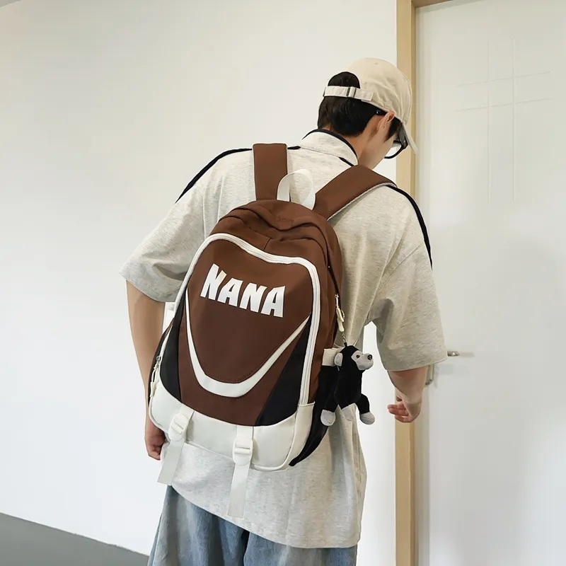 Vack Nylon Backpack Regular Unisex Black/Red/Blue/Brown-16