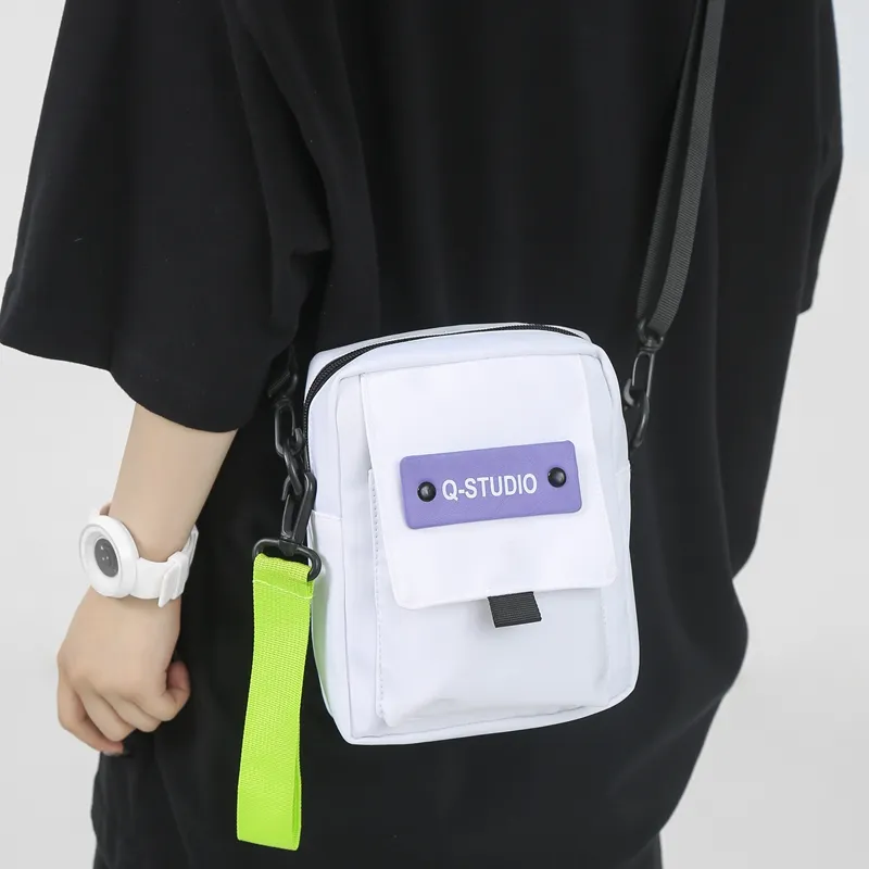 Vack Nylon Crossbody Bag Regular Unisex White/Black/Khaki/Blue/Green-3