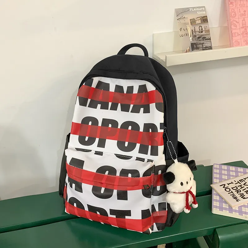 Vack Nylon Backpack Unisex Black Purple/Black Red/Black Green/Black Blue-7