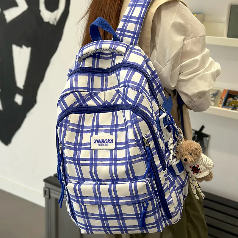Vack Nylon Backpack Regular Unisex Red Green/Orange/Green Blue-14