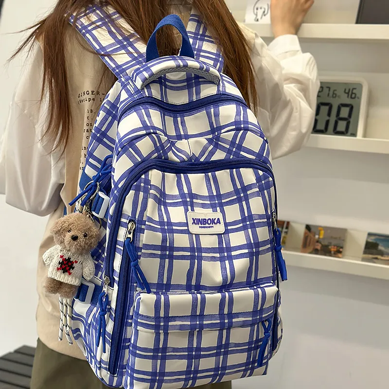 Vack Nylon Backpack Regular Unisex Red Green/Orange/Green Blue-15