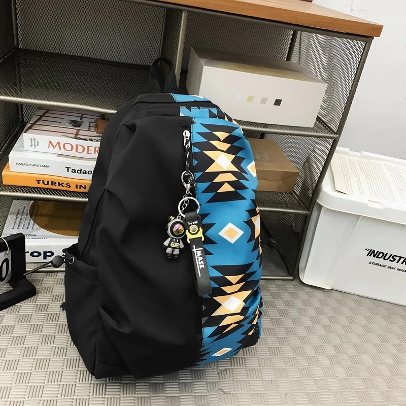 Vack Nylon Backpack Regular Unisex White/Red/Green/Blue-16