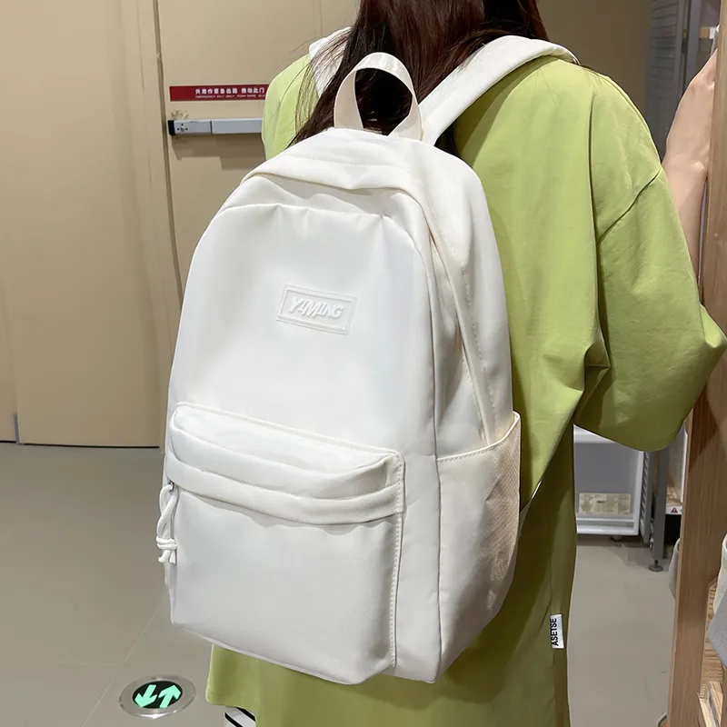 Vack Nylon Backpack Unisex White/Black/Green/Blue/Pink-1